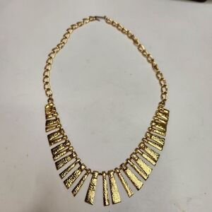 vintage ultra craft egyptian revival gold plated collar necklace costume 70s
